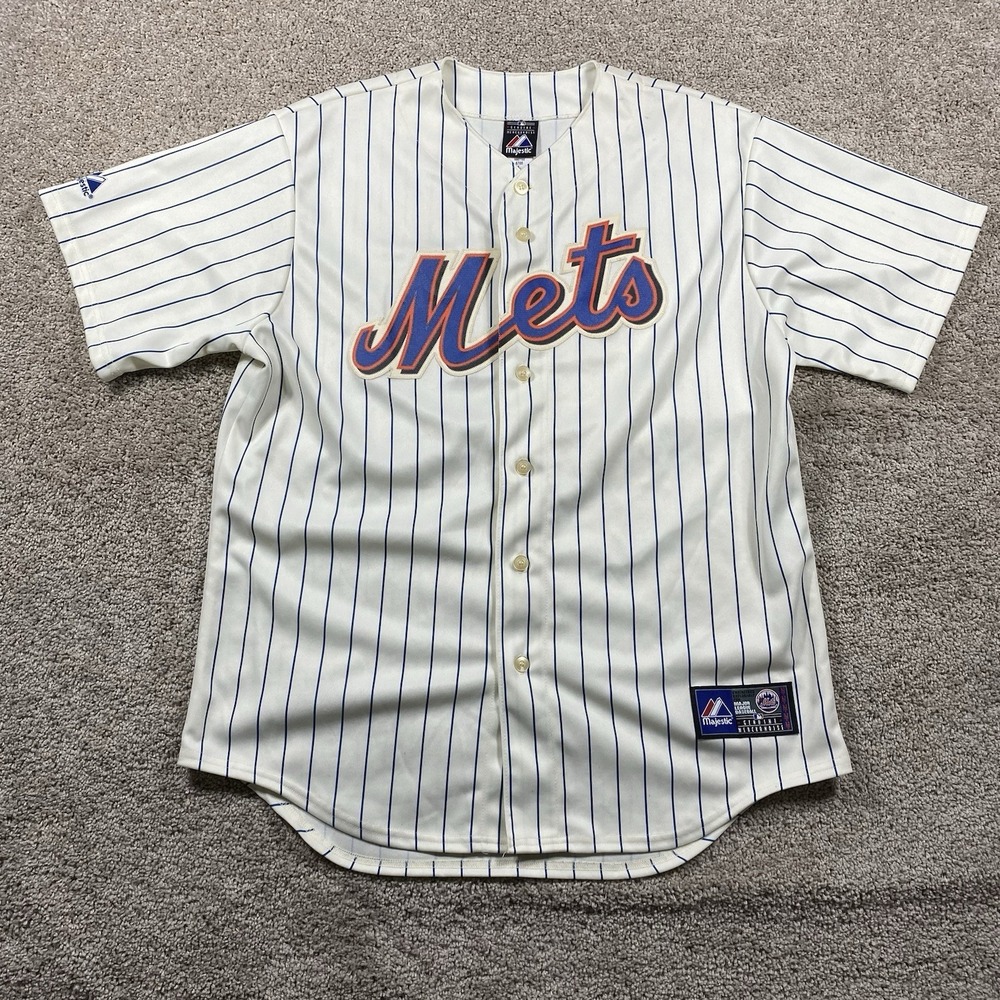 Ike‎ Davis Vintage Majestic NY Mets White Pinstripe Jersey Men's Large